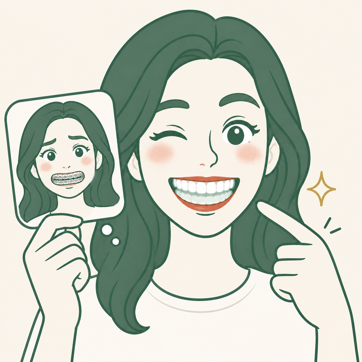 Osynlig tandreglering illustration